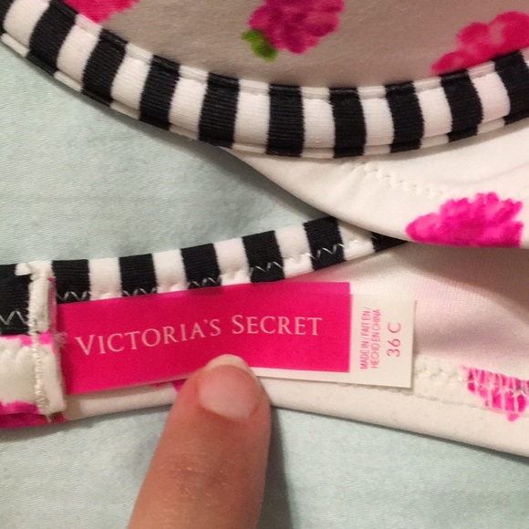 Victoria Secret floral/stripe Bikini Top - Picture 2 of 3